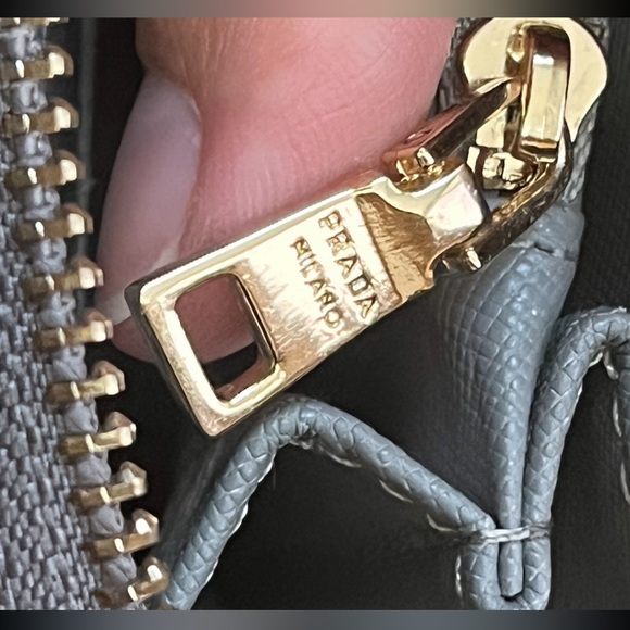 Prada Gray Saffiano Lux Zip-Around Wallet - Picture 10 of 10
